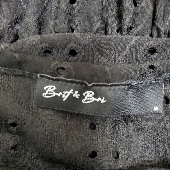 Brit & Bri Black Eyelet Lined Mini Sweetheart Dress  Size Medium - Picture 9 of 10